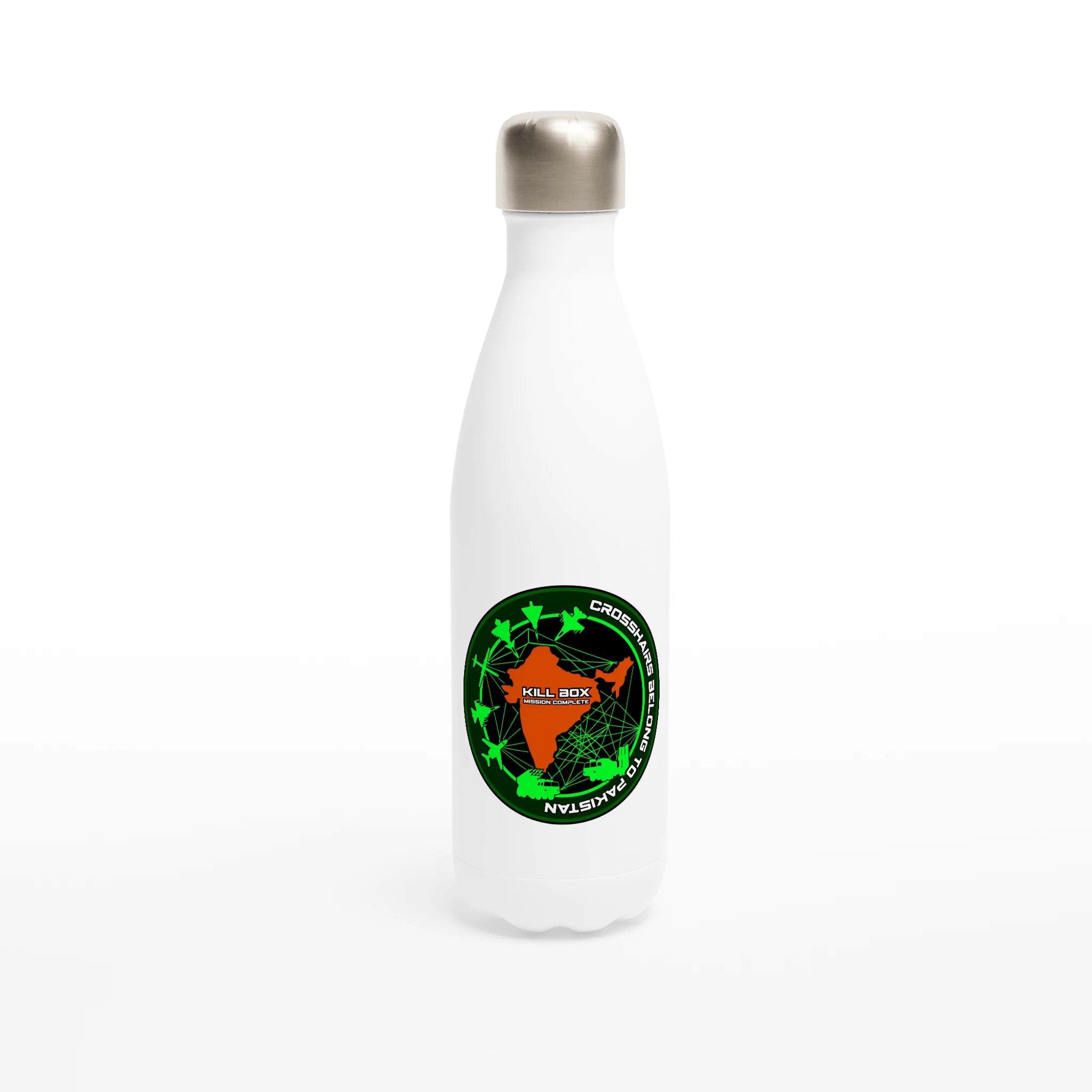 Kill Box - White 17oz Stainless Steel Water Bottle