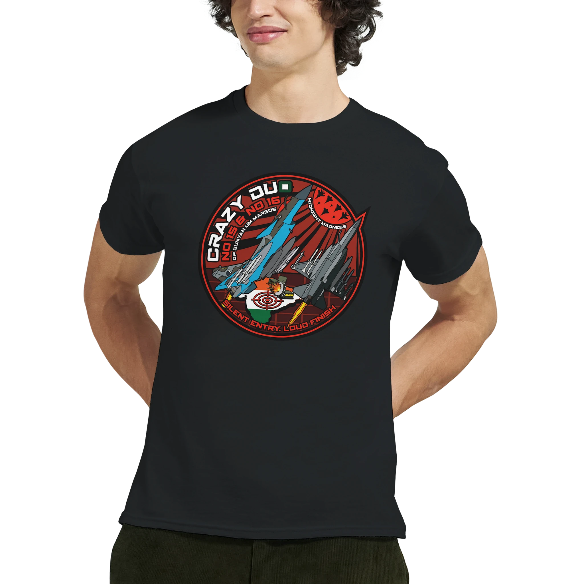 Crazy Duo - J10C JF17 III, Heavyweight Unisex Crewneck T-shirt | Gildan® 5000 Black