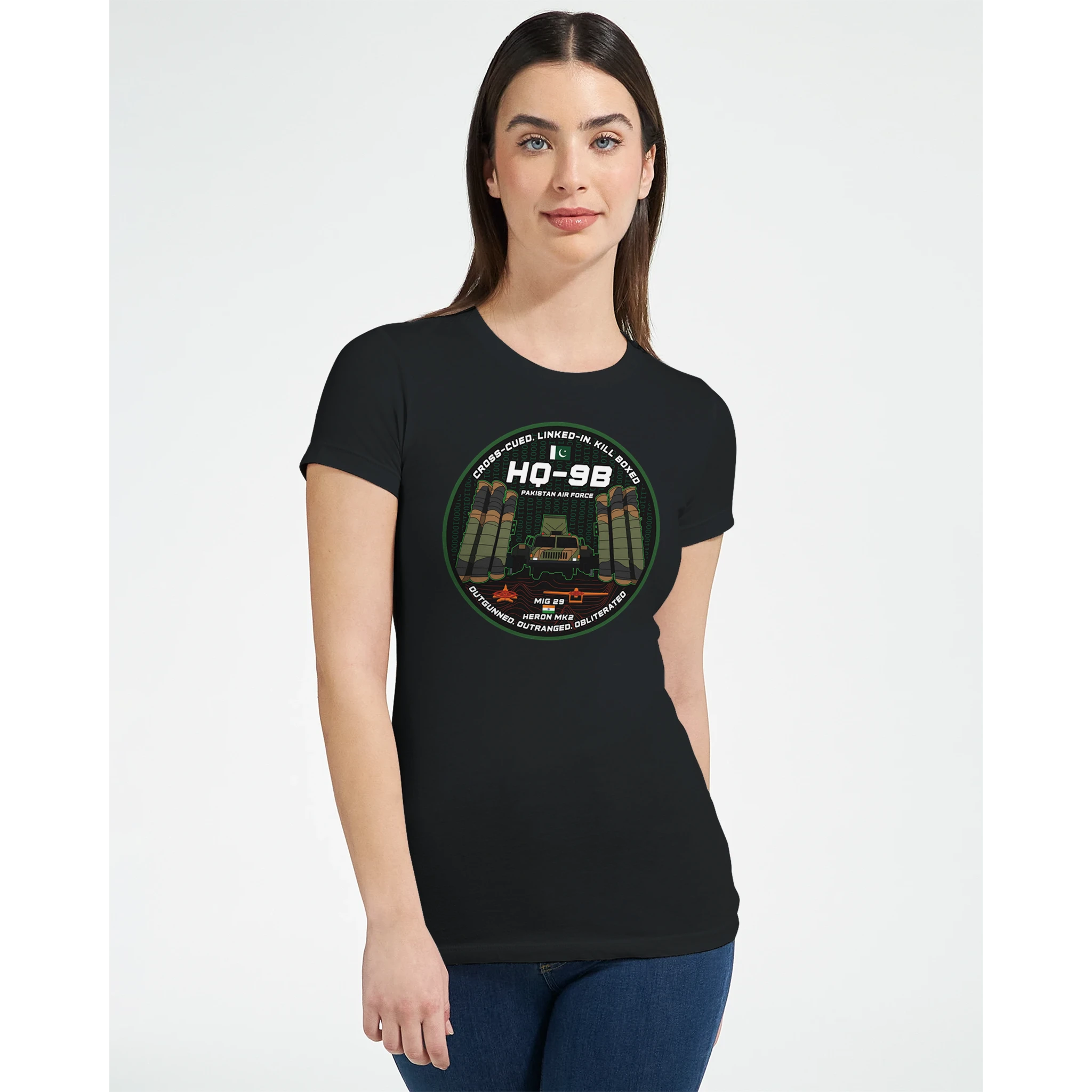 HQ-9B, Premium Womens Crewneck T-shirt | Bella + Canvas 6004